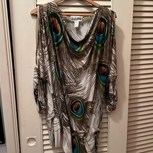 Joseph Ribcoff peacock pattern top